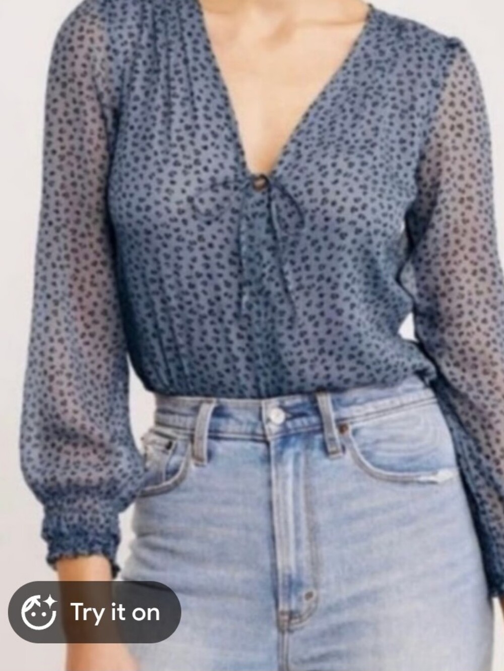 Abercrombie & Fitch blue ditsy floral print long-sleeve bodysuit Size XL